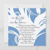 Arbre de vie Faire-part de mariage juif bleu (Dos)