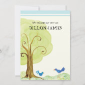 Arbre de vie, Faire-part de naissance Whimsical Bo (Dos)