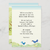 Arbre de vie, Faire-part de naissance Whimsical Bo (Devant / Derrière)