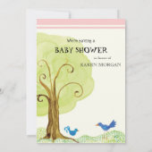 Arbre de vie Fille lunaire Invitation Baby shower (Dos)
