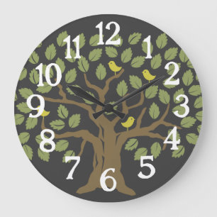 Arbre de Vie Horloge Botanique Minimaliste Grande