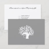 Arbre de vie Mariage juif hébreu RSVP Argent (Devant / Derrière)