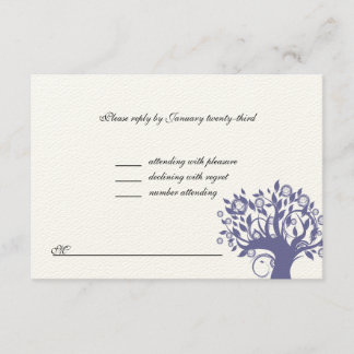 Arbre de vie Mariage RSVP Purple 669