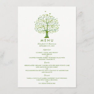 Arbre de vie, menu Mariage élégant