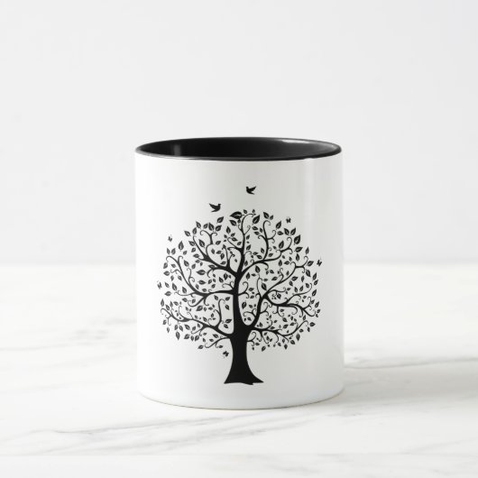 Arbre de vie Mug noir et blanc pour une bonne sant (Centre)