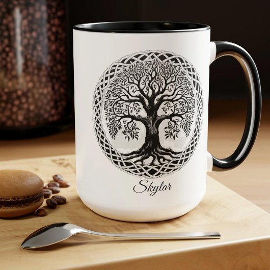 Arbre de vie Mug personnalisé, Dons écossais