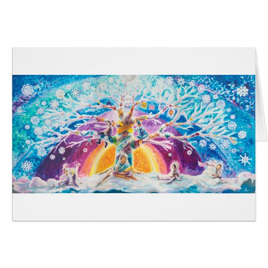 Arbre de vie multiculturel - Hiver | Carte blanche (Devant horizontal)