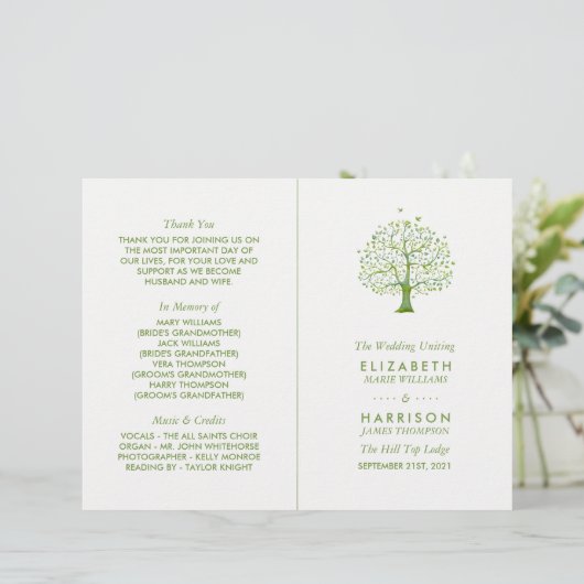 Arbre de vie, programme de mariage élégant (Debout devant)