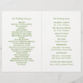 Arbre de vie, programme de mariage élégant (Dos)