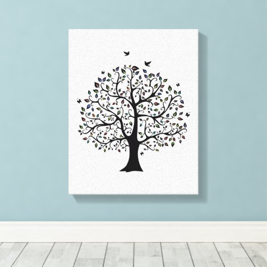 Arbre de vie toile étirée Impression (Insitu (Plancher de Bois))