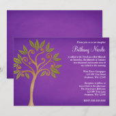 Arbre de vie tourbillonne Purple Invitations Bat m (Devant / Derrière)