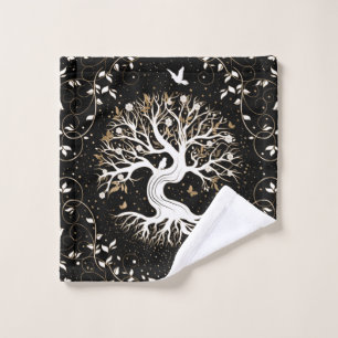 Arbre de vie - Yggdrasil - noir blanc et or