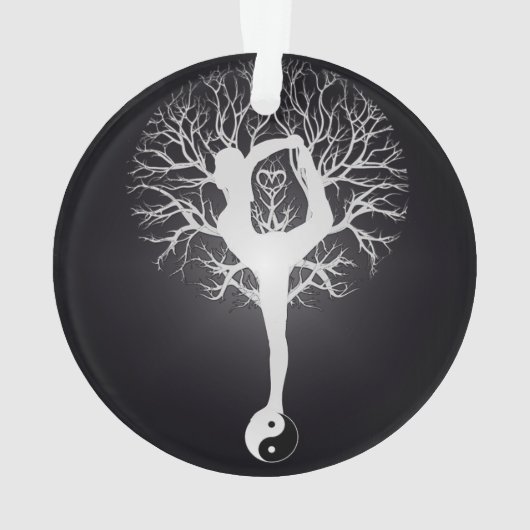 Arbre de yoga en noir et blanc (dos)