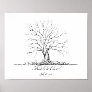 Arbre d'empreintes digitales de mariage Livre d'or