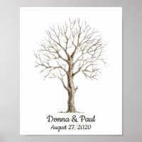 Arbre d'empreintes digitales pour affiche de maria