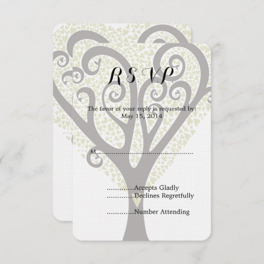 Arbre des coeurs mariage RSVP (Devant / Derrière)