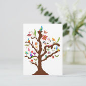 Arbre des fleurs et des oiseaux carte postale (Debout devant)