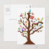 Arbre des fleurs et des oiseaux carte postale (Devant / Derrière)