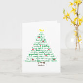 Arbre des mots de Noël - Carte pliée 4x6 (Fleur jaune)