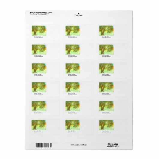 Arbre d'été Aleph Étiquette (Feuille entière)