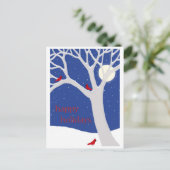 Arbre d'hiver avec carte postale Cardinal (Debout devant)