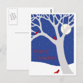 Arbre d'hiver avec carte postale Cardinal (Devant / Derrière)