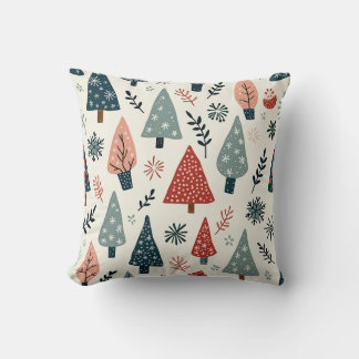 Arbre d'hiver chaud et sentimental motif coussin