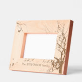 Arbre d'hiver Nom de famille Cadre photo laser (Gauche)