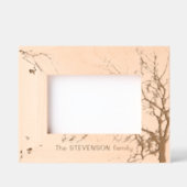 Arbre d'hiver Nom de famille Cadre photo laser (Recto)