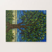 Arbre d'olive vitrail Puzzle – Nature (Horizontal)