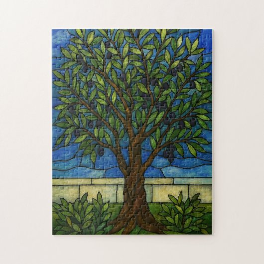 Arbre d'olive vitrail Puzzle – Nature (Vertical)