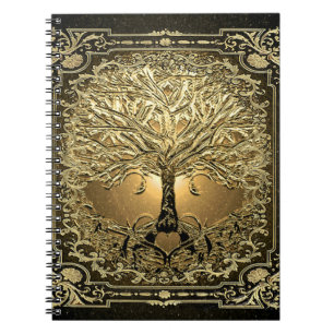 Arbre d'or de la vie Carnet rustique antique