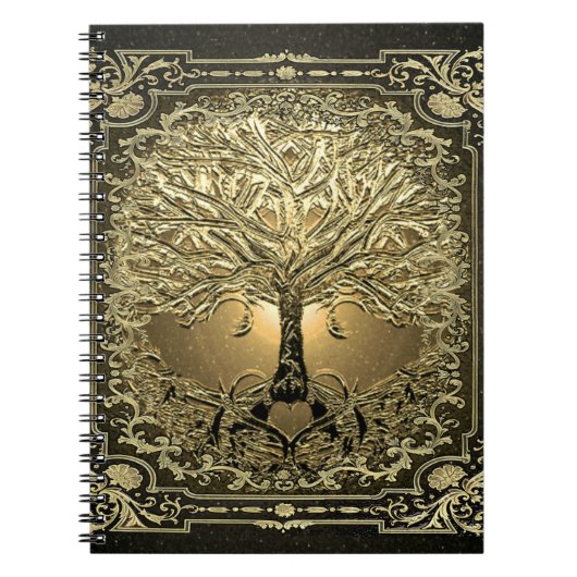 Arbre d'or de la vie Carnet rustique antique (Devant)