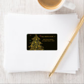 Arbre d'or de Noël avec Étiquette Arrière - plan n (En situation)