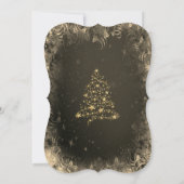 Arbre d'or de Noël, Bow, Invitation de fête d'entr (Dos)