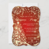 Arbre d'or de Noël, Rouge, Invitation de fête d'en (Devant)