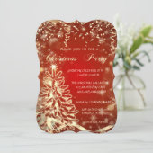 Arbre d'or de Noël, Rouge, Invitation de fête d'en (Debout devant)