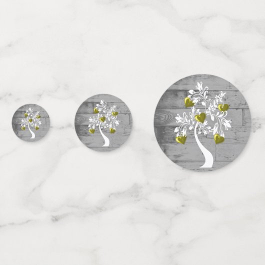 Arbre d'or des coeurs Table Mariage Confetti (Devant)