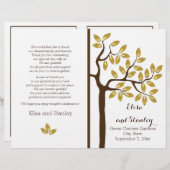Arbre doré programme de mariage plié moderne (Devant / Derrière)