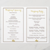 Arbre doré programme de mariage plié moderne (Dos)