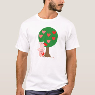 Arbre du T-shirt simple d'amour (conception sur
