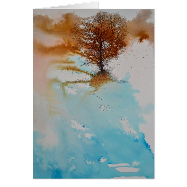 Arbre écumé aquarelle Paysage (Devant)