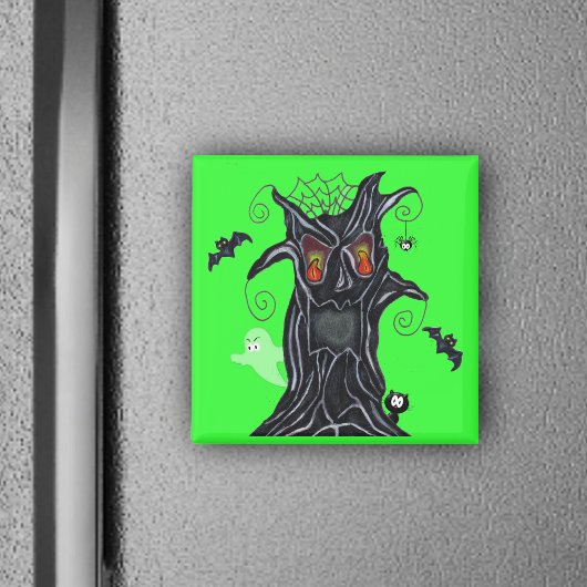 Arbre éffrayant Avec Amis Halloween Magnet