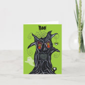 Arbre éffrayant avec la carte de note d'amis (Devant)