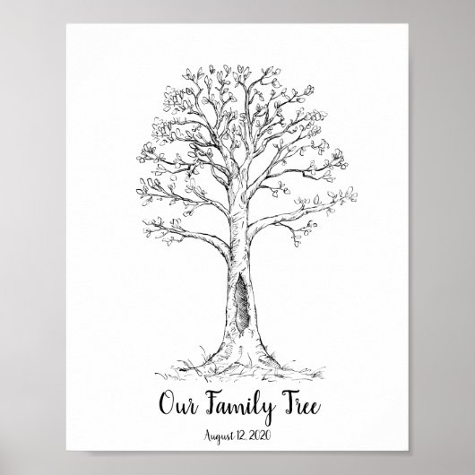 Arbre Empreintes Digitales de Famille Avec Affiche (Devant)