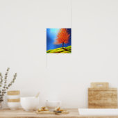 Arbre en automne sur une affiche à flanc de collin (Cuisine)