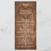 Arbre en bois sculpté dans le coeur Rustique Menu  (Devant)