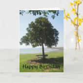 Arbre en bord de mer Carte d'anniversaire (Fleur jaune)