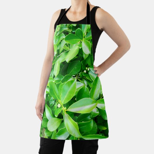 Arbre en caoutchouc vert Feuilles, tablier d'impre (Insitu)