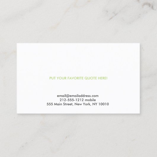 ARBRE en Carte de visite VERT/GRAS (Dos)